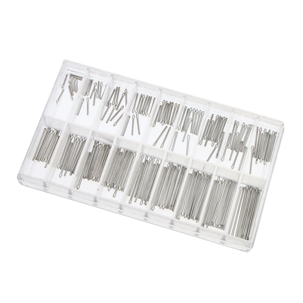 180pcs Professional Stainless Steel Watch Band Link Cotter Pins Assortment 8mm-25mm