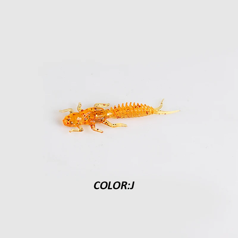 2019New Reach Soft Lures Soft Plastic Lures Larva 6cm/5cm Floating Freshwater Swimbaits Silicone Soft Bait Worm For Fishing - Цвет: J