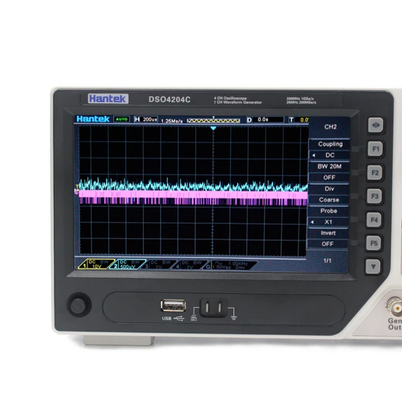Hantek DSO4204C 4 канала 200 МГц цифровой осциллограф ПК USB ЖК Портативный автоматический