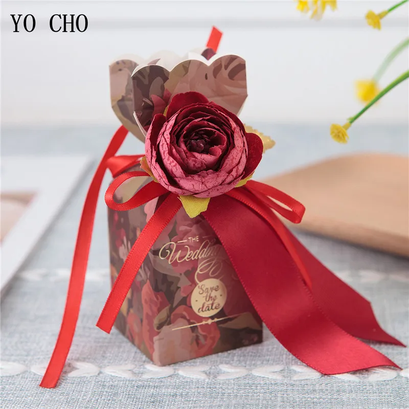 Искусственные пионы YO CHO 5 шт. искусственные цветы подарочные коробки пакеты для