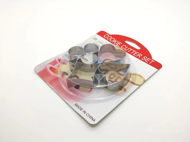 4 шт./лот форма для печенья в покер из нержавеющей стали игральные карты Торт