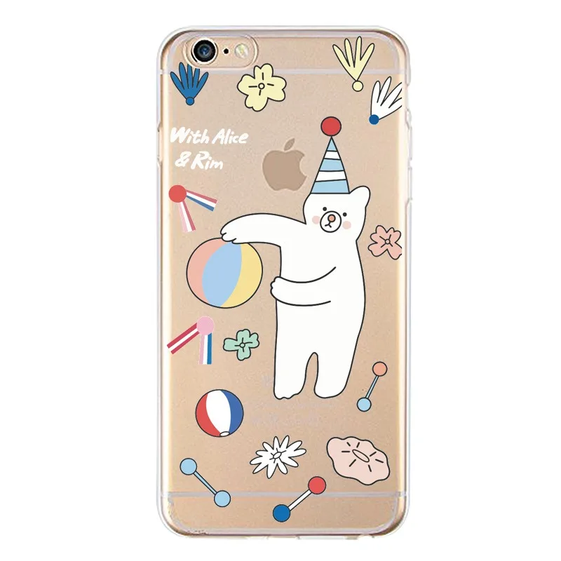 Micky Soft Clear TPU Phone Case For iPhone 4/4s 5 5s 6 6plus 7 8plus x Silicone Minnie Bear Dog Cover Free Shipping | Мобильные