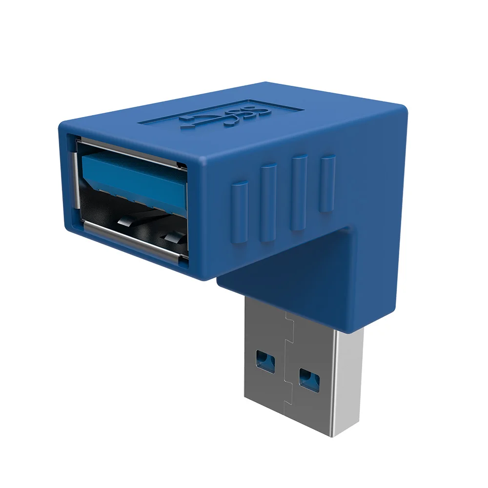 90 градусов USB 3,0 A папа-мама вертикальный левый правый вверх вниз угловой адаптер USB 3,0 M/F разъем для ноутбука ПК Компьютер синий