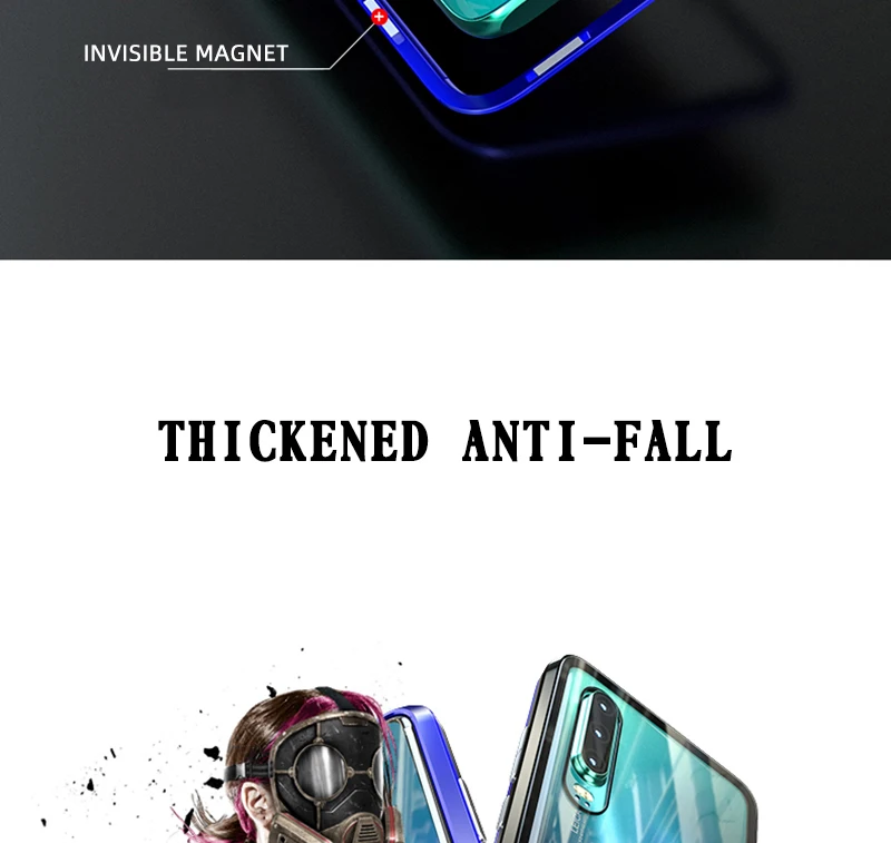 Адвака Магнитная Адсорбция металлический противоударный чехол для huawei P20 P30 Lite Pro Nova 3 Lite 3i P Smart+ 3E Nova 4 4E Магнитный чехол