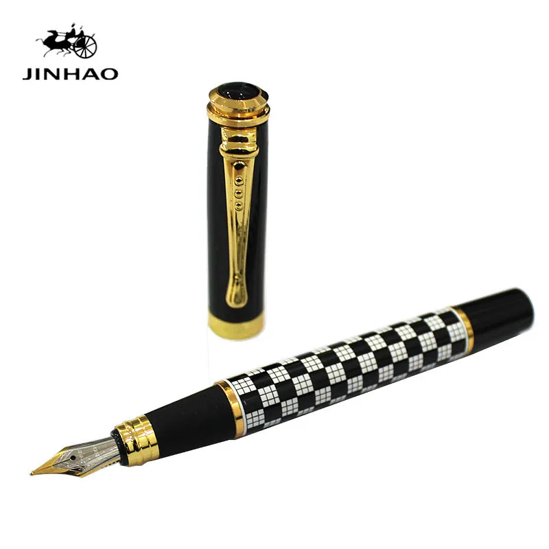 Jinhao 500 черные золотые перьевые ручки высокого качества перьевые Роскошные чернила офисная деловая Ручка высокого класса Студенческая Подарочная перьевая ручка