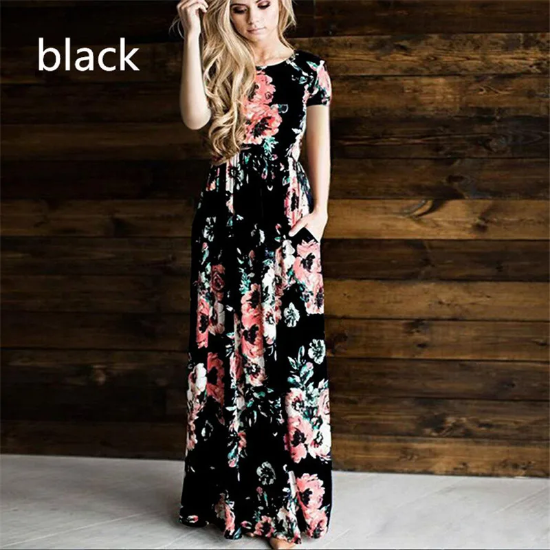 Mother Daughter Dress Long Sleeve Family Matching Outfits Mommy and Me Floral Maxi Dresses Match Beach D0906 | Мать и ребенок