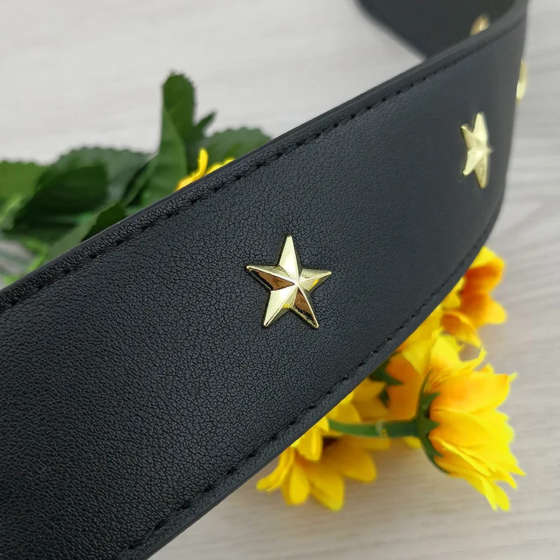 Женская кожаная сумка со звездами и коротким ремешком | Багаж сумки