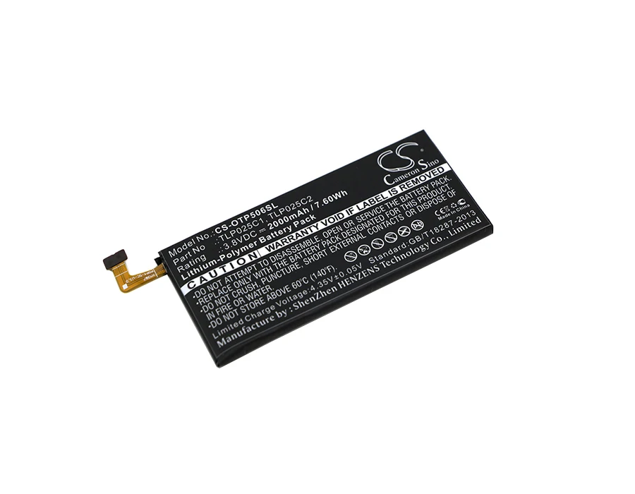 Cameron Sino 2000mAh аккумулятор TLP025C1 TLP025C2 для Alcatel One Touch Fierce 4 OT-50560 OT-5056D OT-5056N OT-5056O OT-5056W |