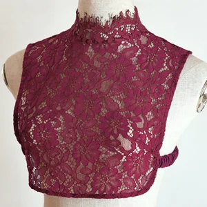 Женский кружевной свитер со складками и воротником-стойкой, на осеньзиму