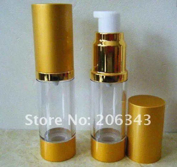 50ML NON-SHINY Gold airless bottle with white pump