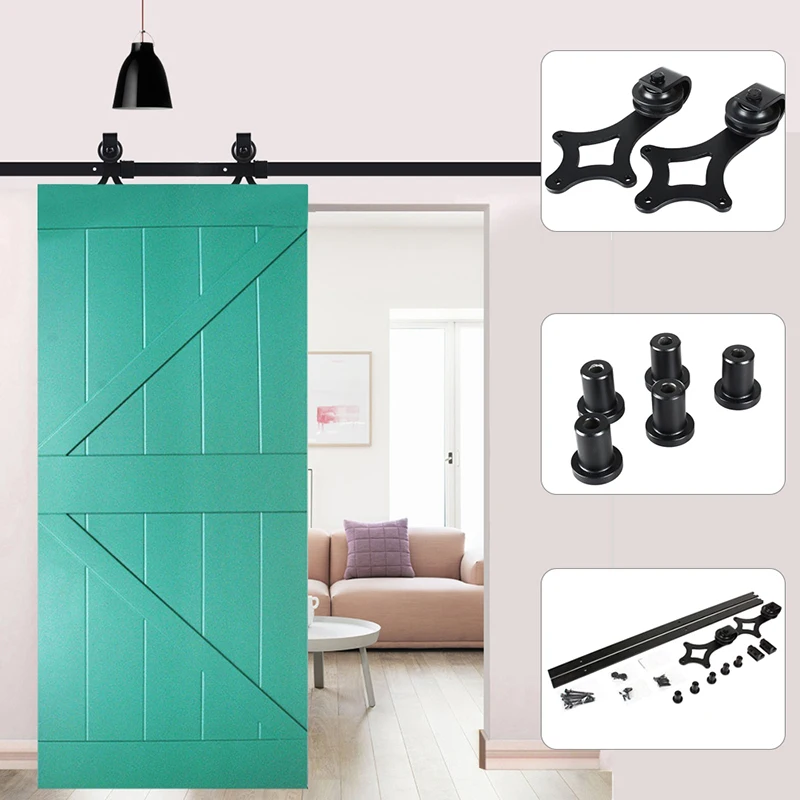 6FT Rail раздвижные двери сарая трек комплект Heavy Duty фитинги для деревянной двери Античный стиль раздвижные двери сарая трек Системы Лучшая цена
