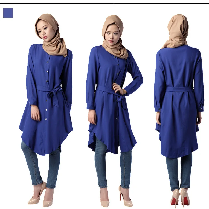 Bubble Tea 2017 новая женская мусульманская рубашка с длинным рукавом абайя Малайзия