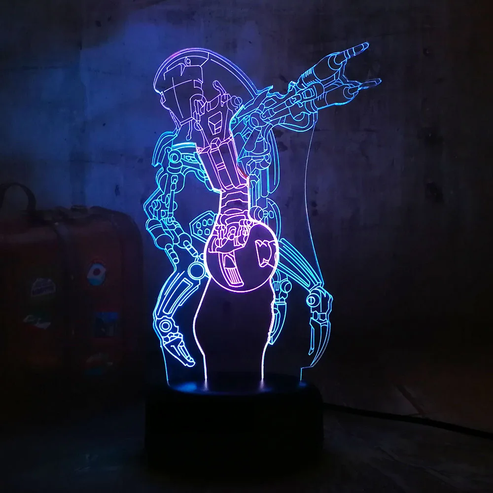 Новый смешанный двойной цветной робот Звездные войны 3D светодиодный RGB 7 сменный