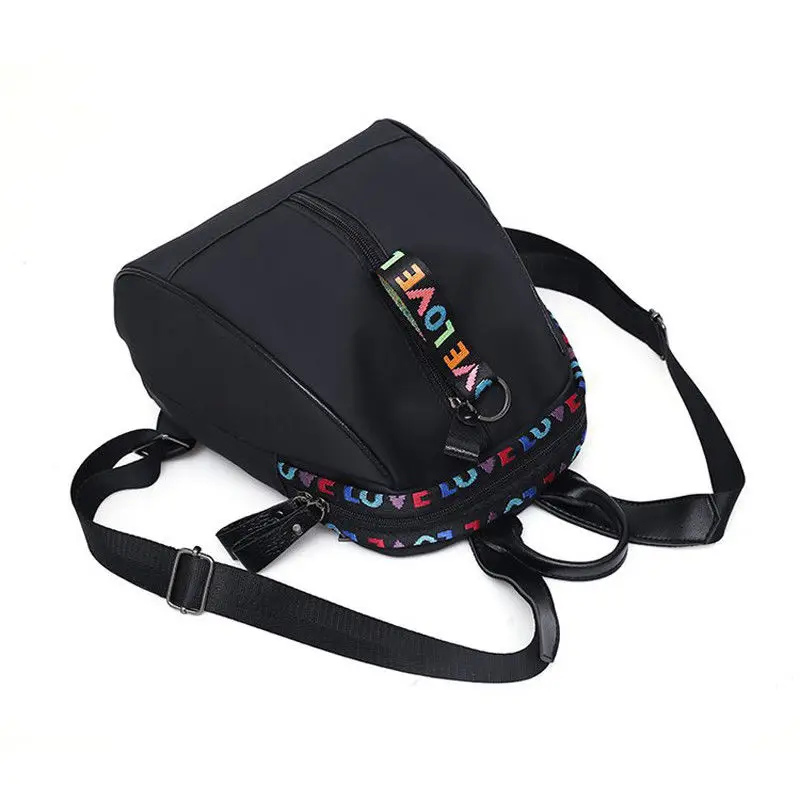 2018 новый стиль модный женский черный рюкзак для девочки дорожная нейлоновая