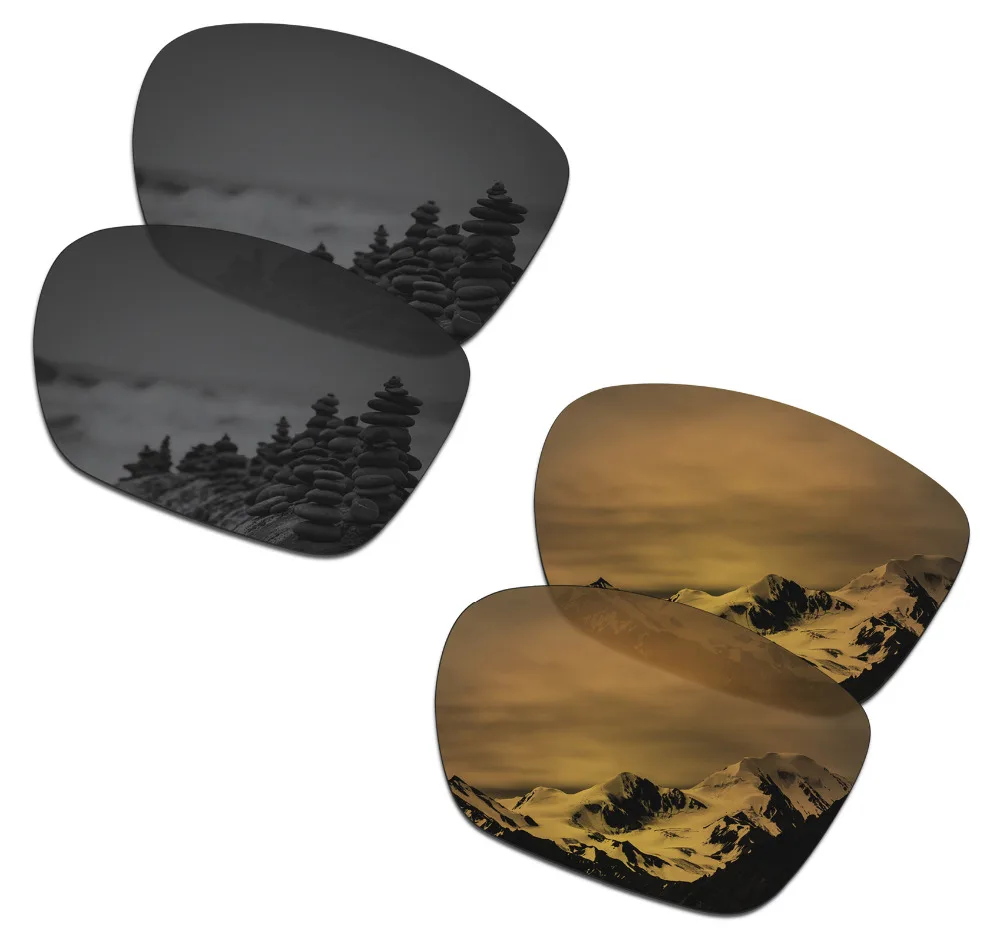 

2 пары поляризованных солнцезащитных очков SmartVLT Сменные линзы для Oakley Twoface XL Stealth черные и бронзовые золотые