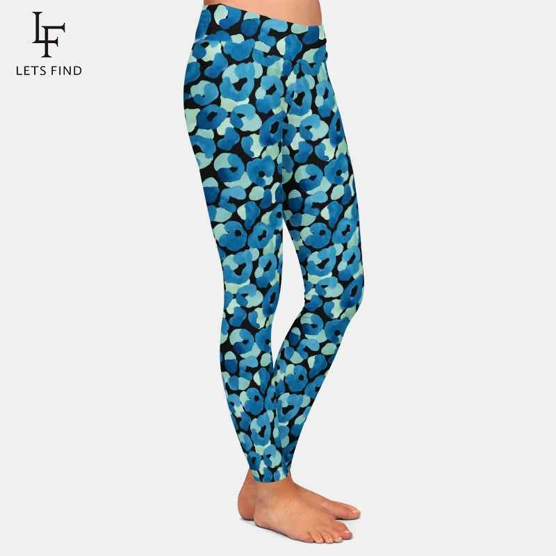 LETSFIND New Design Women Leggings High Waist High Quaility Milk Silk Print Black Fitness Leggings Workout Fashion Trousers