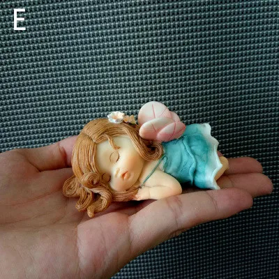Милые листья Фея Ангел спящий эльф мини фигурка младенца куклы Коллекция смолы статуя сад микро Пейзаж орнамент подарок