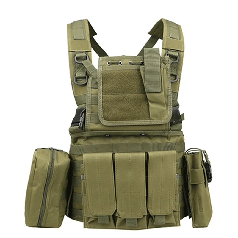 Molle военные тактические жилеты Регулируемый Открытый охотничий жилет журнал сумки CS Wargame Пейнтбол жилет страйкбол жилет - Цвет: green