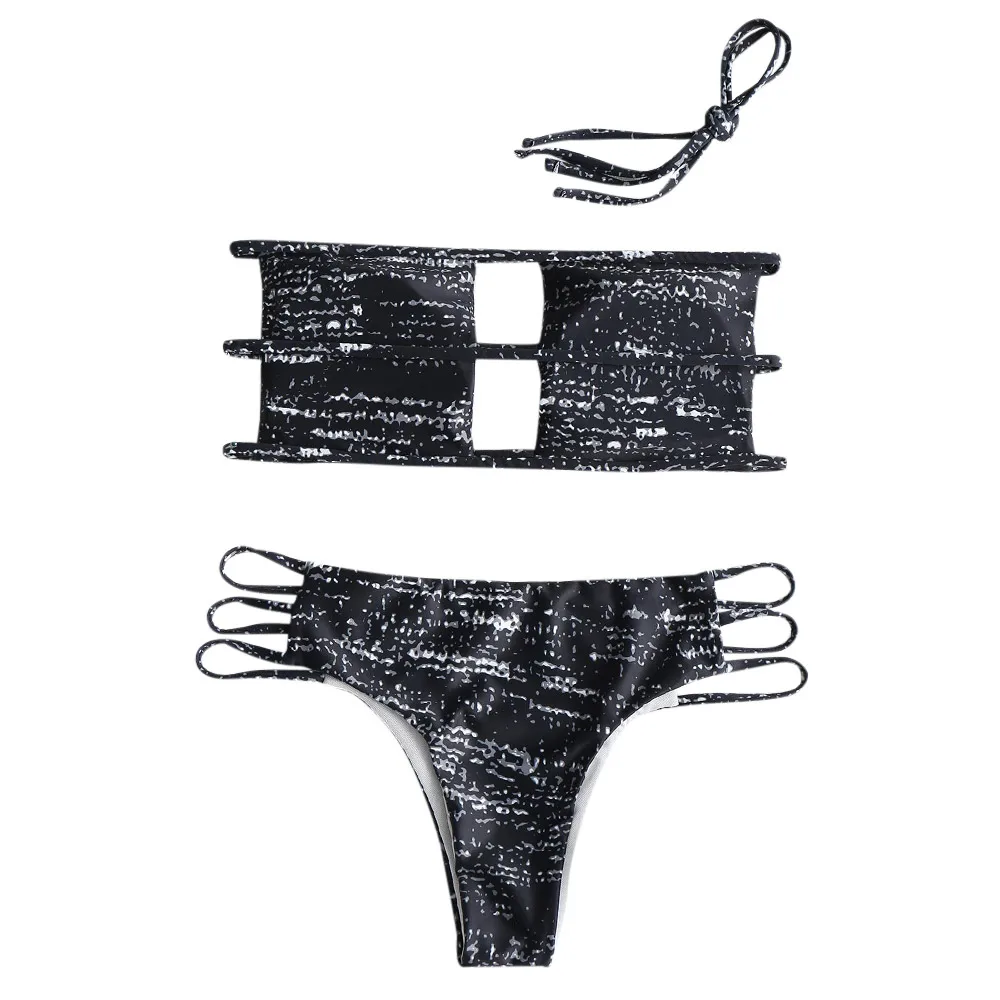 Женский раздельный купальник на бретельках с принтом|Купальники| |