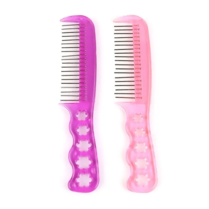 Антистатические стальные зубья пластиковые парики расческа щетка для ухода за