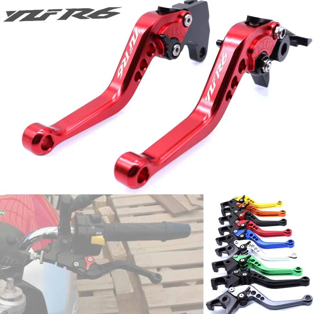 Для Yamaha YZFR6 YZF R6 1999-2004 2000 2001 2002 2003 Аксессуары для мотоциклов ЧПУ Короткие сцепные рычаги логотип YZFR6