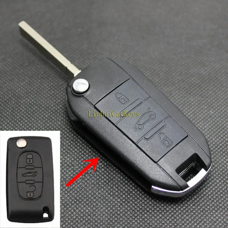 

PINECONE for PEUGEOT 307 308 408 Key Shell 3 Buttons Uncut Groove Blade Upgrade&Modified Car Key Case Cover 1 Pieces