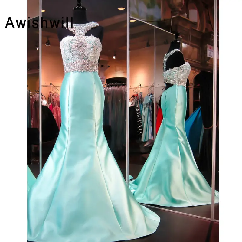 

Реальные фотографии Robe De Soiree вечернее платье для выпускного с открытой спиной кружевное атласное платье с бисером официальное длинное вече...