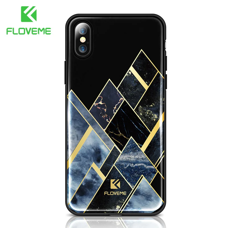 FLOVEME Роскошный чехол для телефона для iPhone X, 8, 7, мягкий чехол с агатовым узором для Apple iPhone 7, 7, 8 Plus, чехол, силиконовые аксессуары - Цвет: Starry