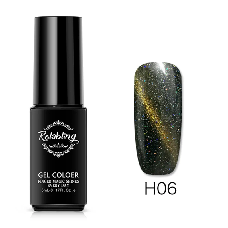 H06 Rolabling 5 мл гель для ногтей кошачий глаз лак для ногтей маникюр гель лак для ногтей Отмачивание от гелевое, лаковое покрытие клей лак для ногтей - Цвет: H06