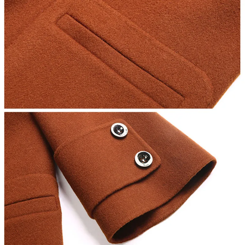 2018 качественные шерстяные пальто Женская осенне зимняя Двусторонняя