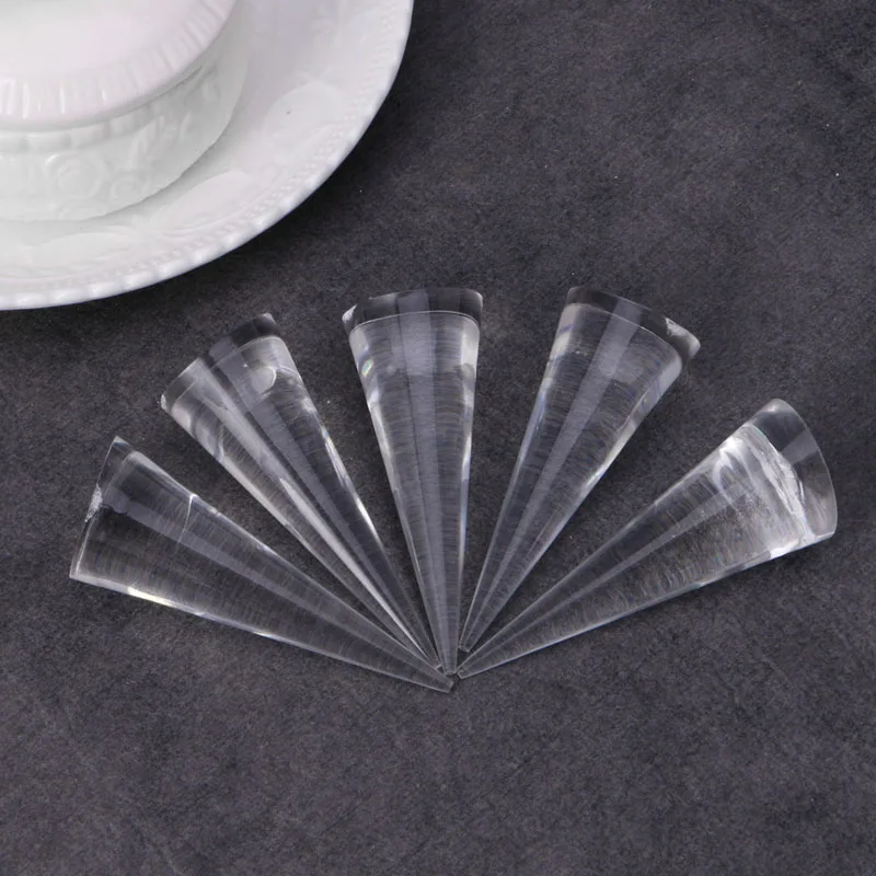 

1pc Acrylic Finger Cone Ring Stand Jewelry Display Holder Show Case Organizer Y4QB