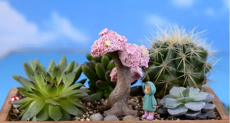 Zakka украшения 2 шт./компл. 7 см деревья миниатюры Craft Micro коттедж Пейзаж DIY смолы
