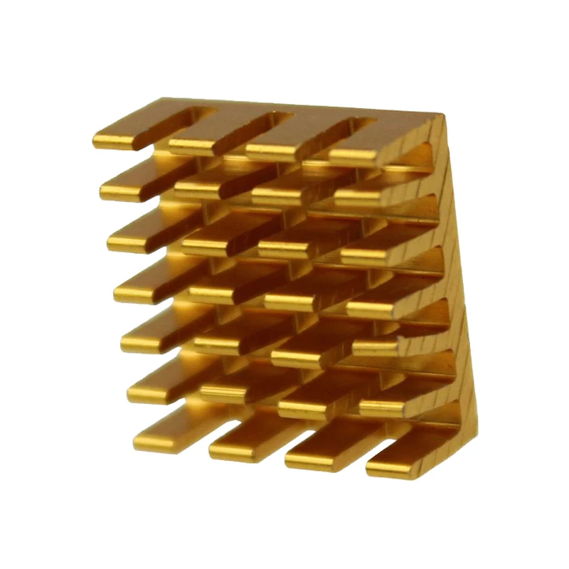 500 шт. 14x14x6mm Золотой теплоотвод алюминиевый чип VGA RAM LED IC электронный радиатор
