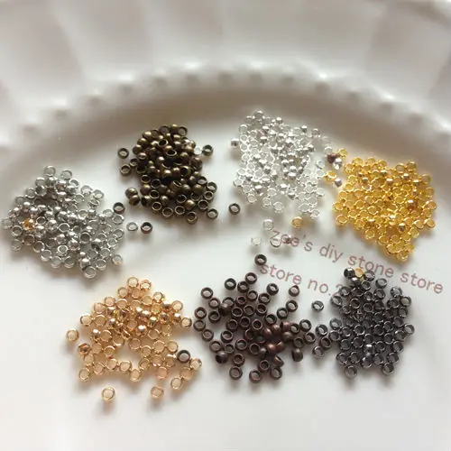 

2MM 2500Pcs/Pack Crimp & End Beads Jewelry Findings Accessories