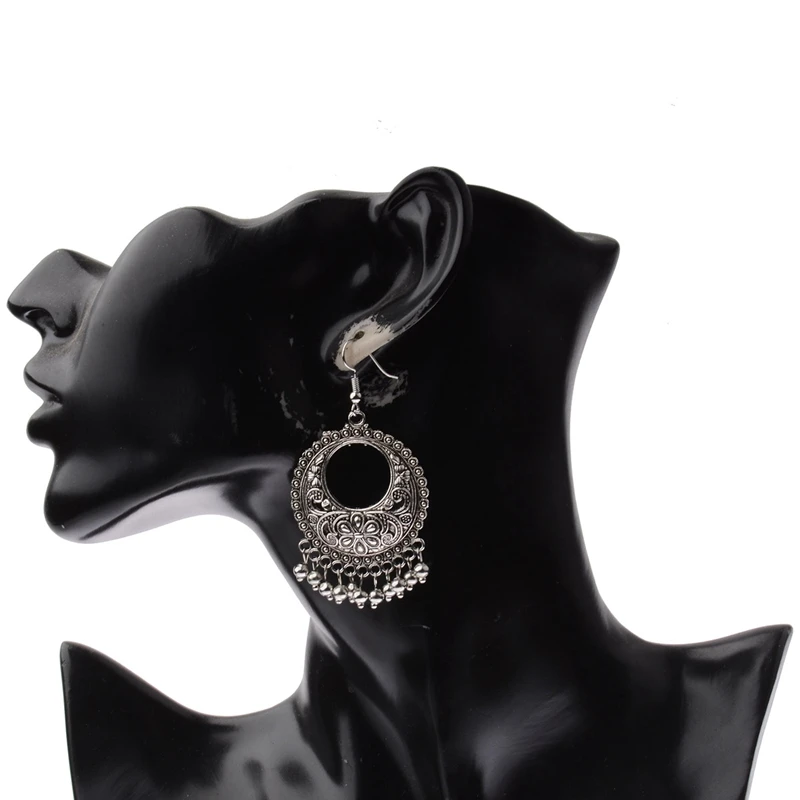 Ассиметричные Цветочные индийские серьги Jhumka с бахромой для женщин цыганские