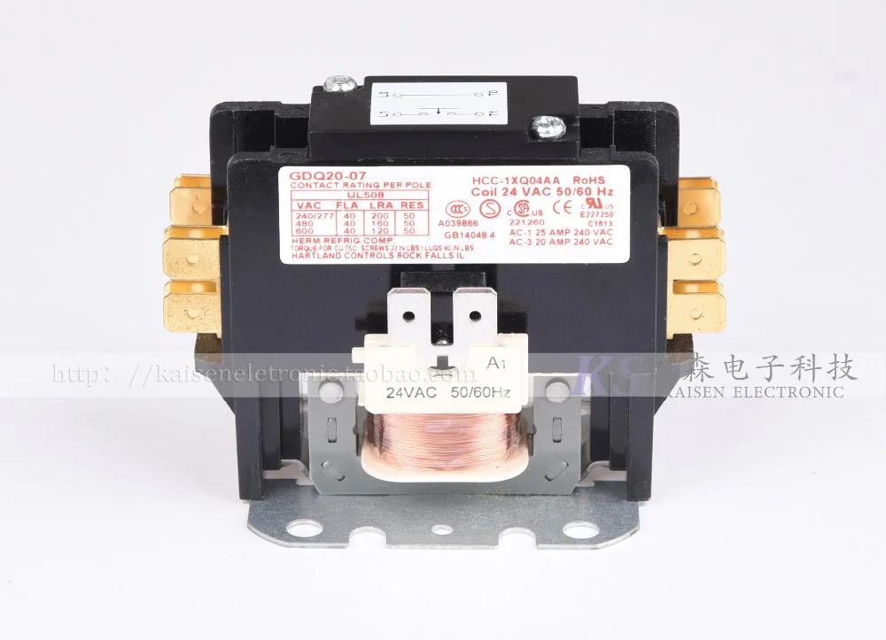 

24VAC 40A HCC-1XQ04AA однофазный контактор переменного тока шины