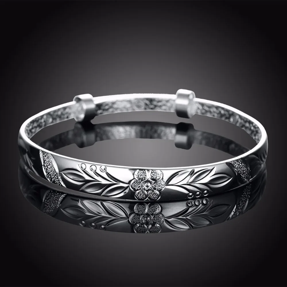 Женский браслет из серебра 925 пробы с цветами|bangle bracelet|fashion bangle braceletbracelet pulseira |