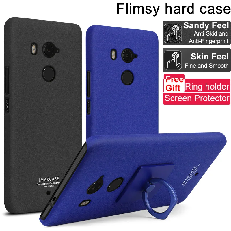 Чехол IMAK Для htc U11 Plus, матовая пластиковая задняя крышка для htc U11 Plus, чехол с кольцом и подставкой, Подарочная защита экрана