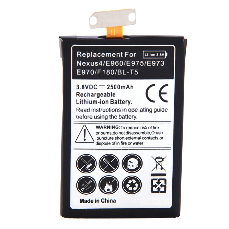 Для LG bl-t5 Nexus 4 E960 E975 E973 E970 F180 телефон Батарея 3.8 В 2500 мАч Замена встроенный