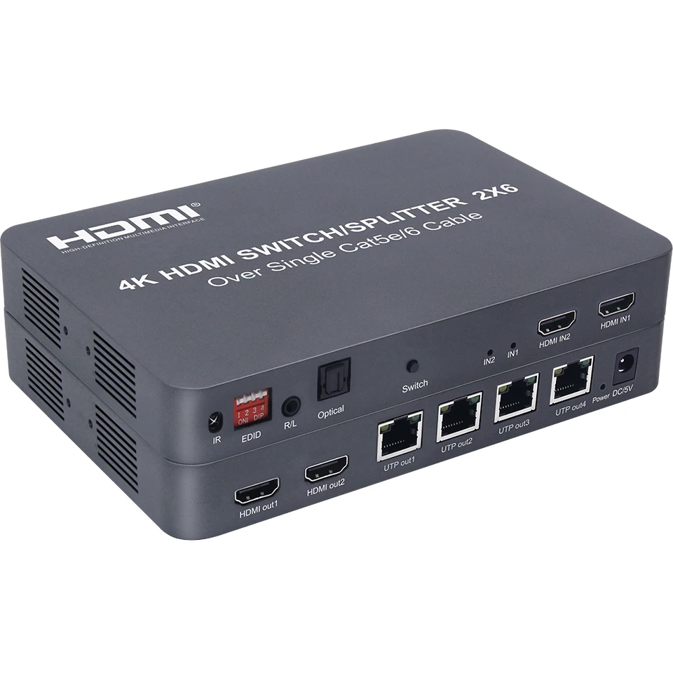 4 K @ 30 Гц HDMI удлинитель 100 м 2x6 переключатель передатчик с 2 вход + выход канала RJ45