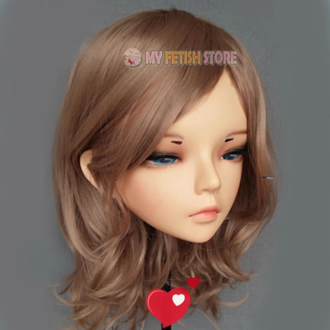 (Tian 01) Женская милая девочка резиновая полуголовая маска кигуруми с BJD глазами