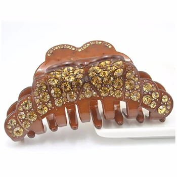 coffee hair claws Ацетатные стразы, Когти для волос, заколки для волос для девочек, заколка-краб, женские аксессуары для волос, роскошный акриловый Краб для волос для девочек - Окраска металла: coffee hair claws
