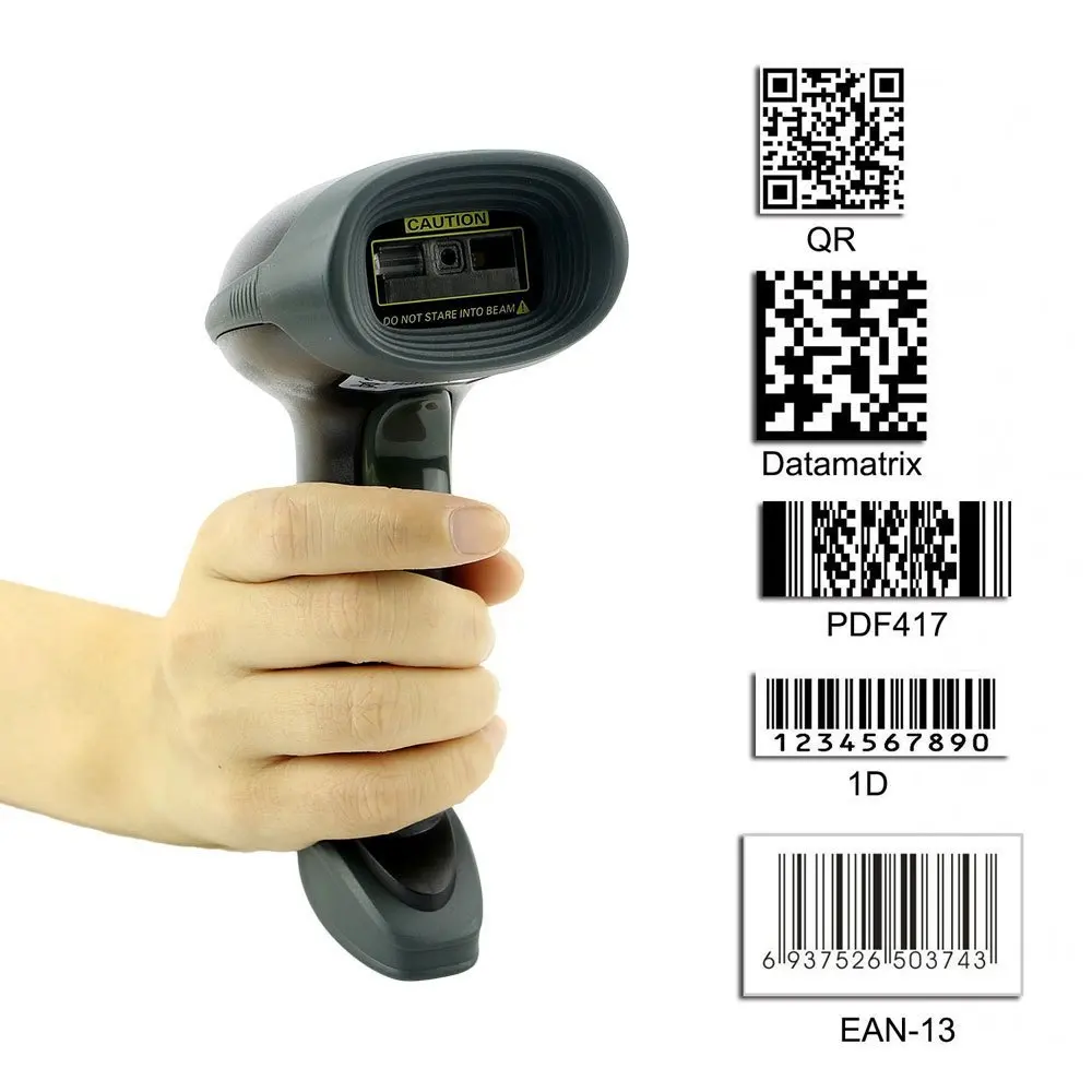 Kercan беспроводной USB Автоматический 2D QR PDF417 матрица данных ПЗС-сканер штрих-кодов считыватель штрих-кодов(2,4G беспроводной/Bluetooth+ USB проводной