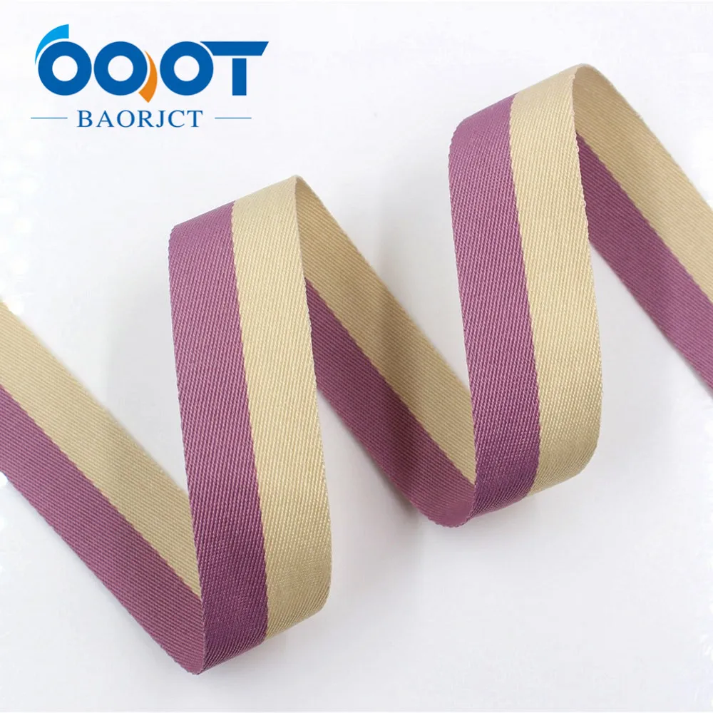 OOOT BAORJCT I-181103-121 25mm 10yards Double-sided two-color striped ribbon DIY handmade bow headdress gift wrap materials | Дом и сад