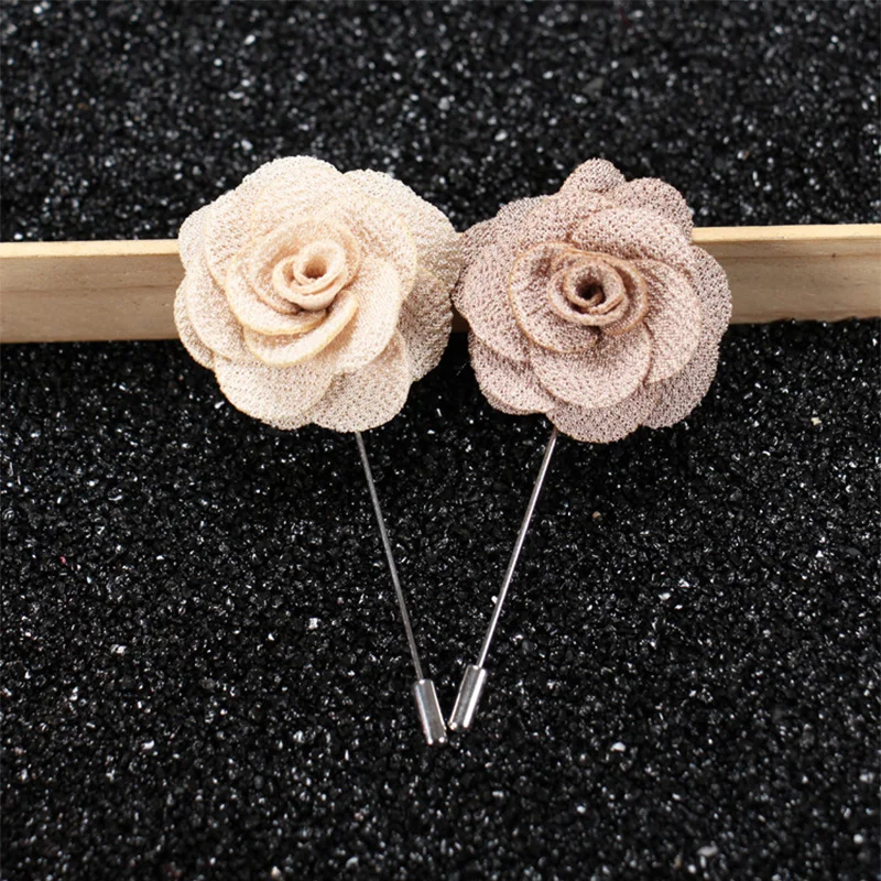 Mdiger Brand Fashion Men's Lapel Pins Brooches For Wedding Suits Boutonniere Uxedo Corsage Fabric Flower Handmade Brooch | Украшения и