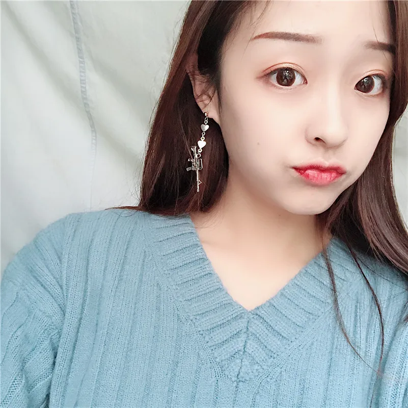 2019 Новый дизайн Европы и Америки Уличный стиль Хараджуку Пистолет Mathidaleo серьга&ampклип D032 на.