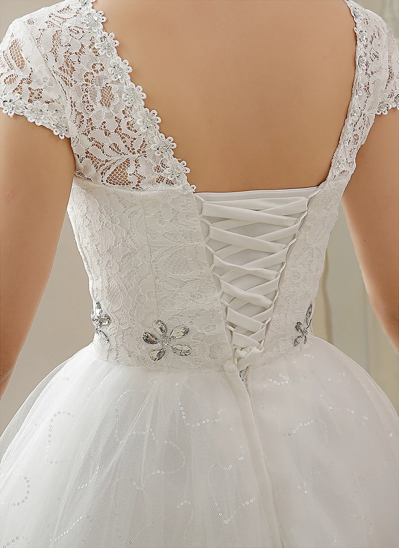 

2017 New White Evening Dresses Elegant A-Line Cap Sleeves Bride Gown Short Ball Prom Party Homecoming/Graduation Formal Dress