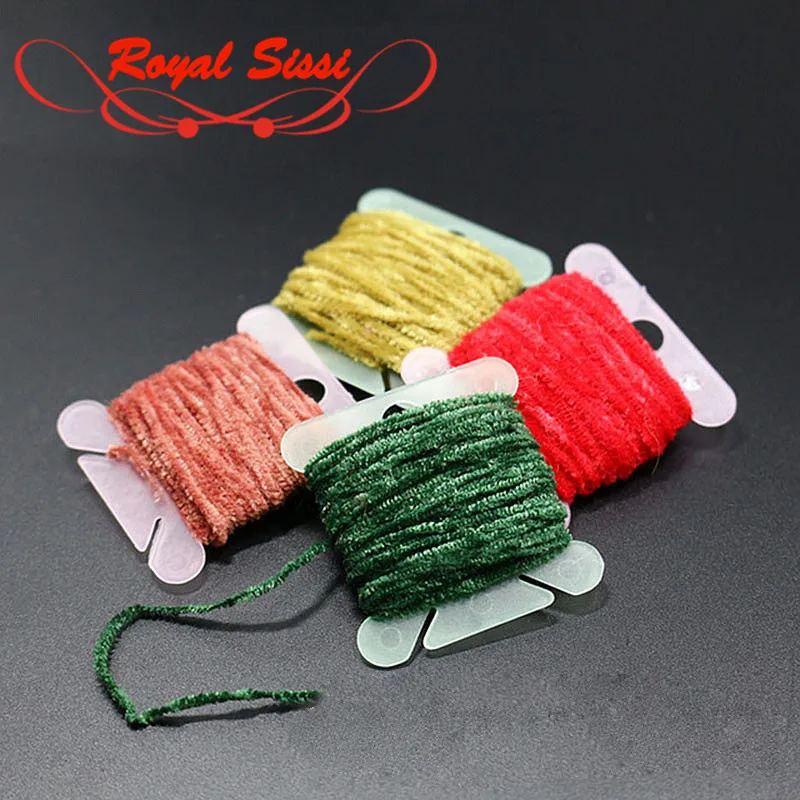 

5cards set Micro Rayon Chenille Yarn 10 optional colors 5meters/card fuzzy fly tying yarn wet fly body wrap Fly Tying materials