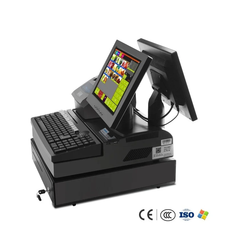 Meetsun MS 910D 3 POS Windows все в одном 12 ''двойной Экран ПК Системы установить кассовый