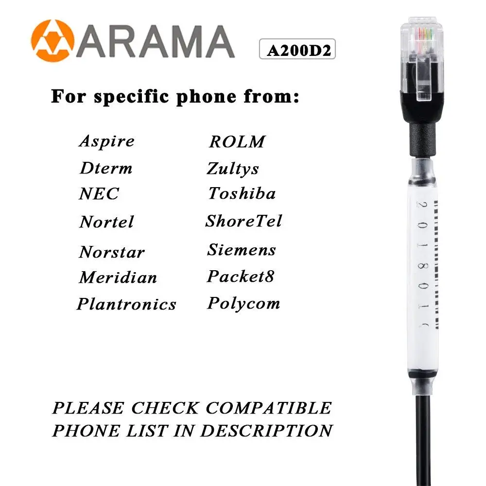 Телефонная гарнитура Wantek Video с шумоподавлением микрофон для NEC Aastra Adtran Alcatel Lucent AVAYA